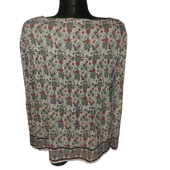 Max Studio Floral Print Bell Sleeve Blouse M - Picture 8 of 8